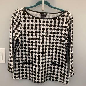 JULES & LEOPOLD Black/White Houndstooth Top